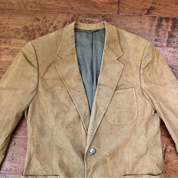 Dior Vintage Suede Tan Sport Coat Classic Tailored Blazer 40R - Picture 3 of 10
